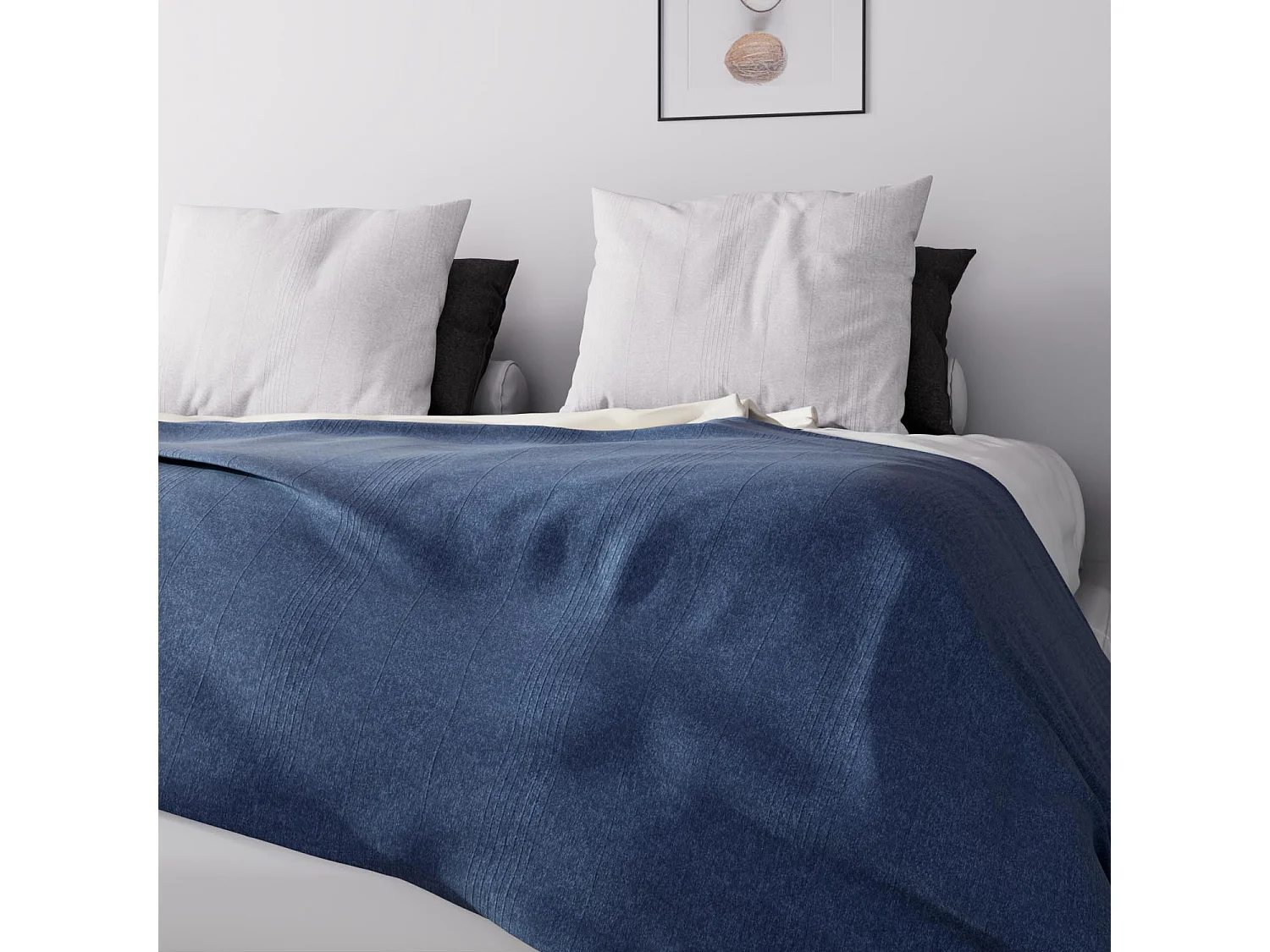 Jeté de lit Adèle bleu 240x220 cm