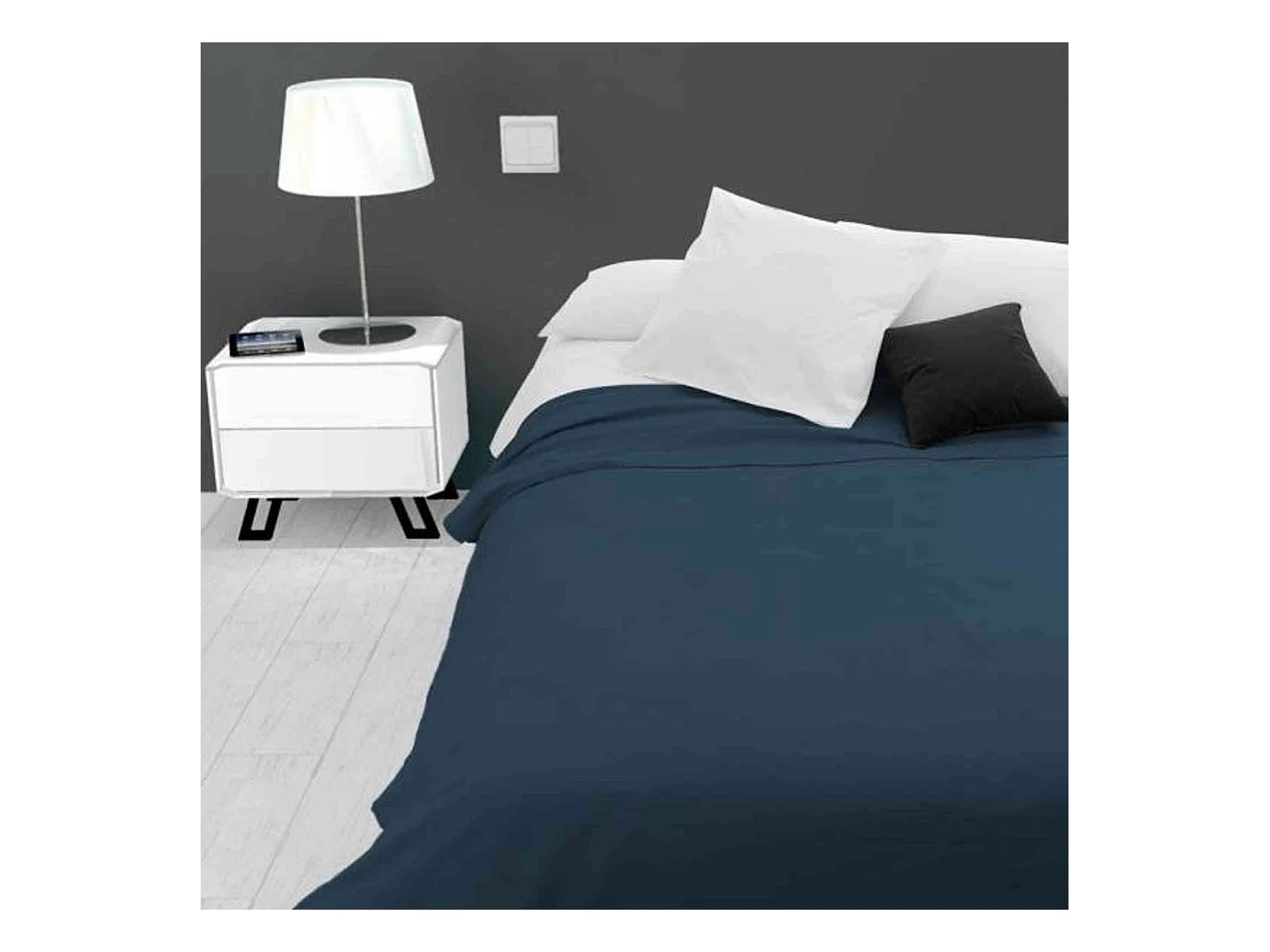 Jeté de lit Adèle bleu 240x220 cm
