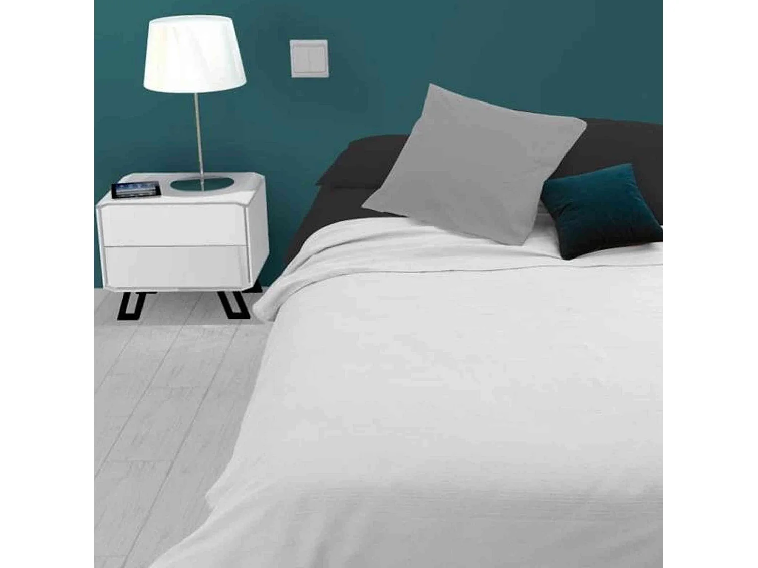 Jeté de lit Adèle blanc 240x220 cm