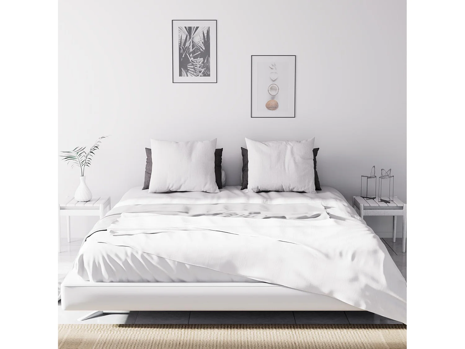 Jeté de lit Adèle blanc 240x220 cm