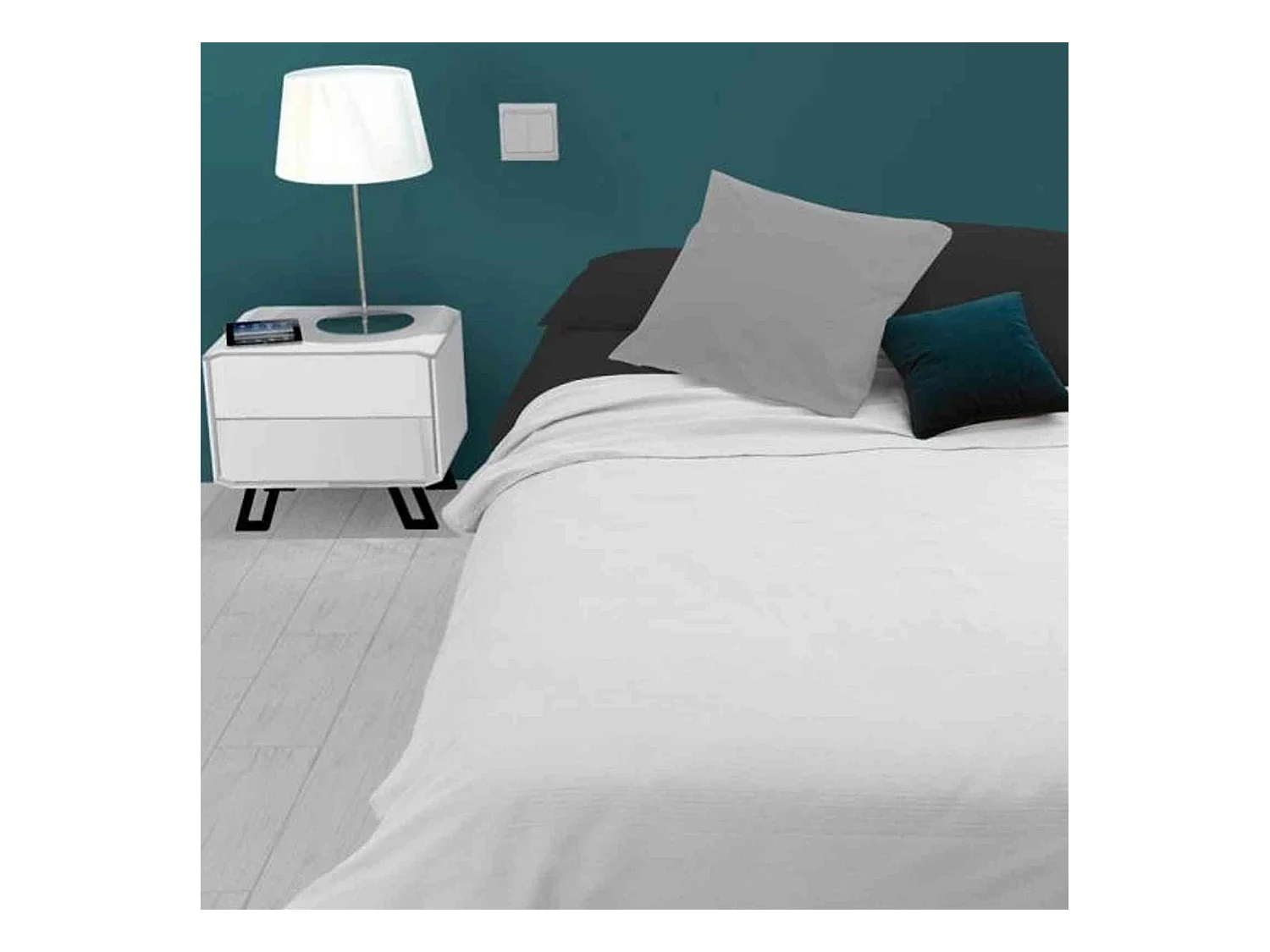 Jeté de lit Adèle blanc 240x220 cm