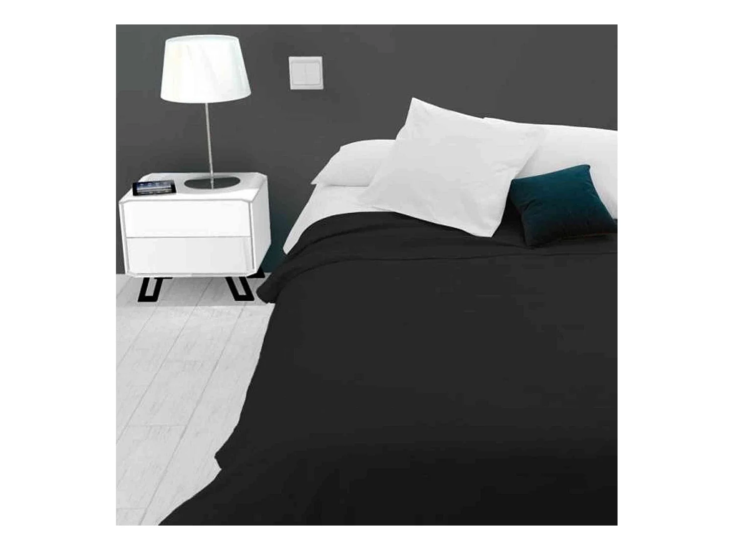 Jeté de lit Adèle anthracite 240x220 cm