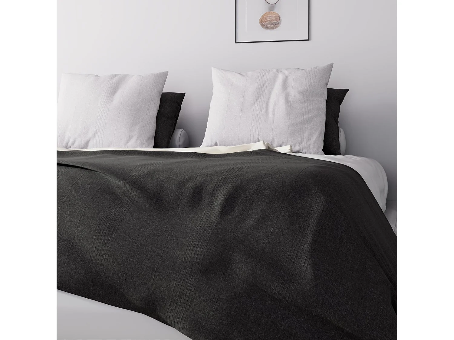 Jeté de lit Adèle anthracite 240x220 cm