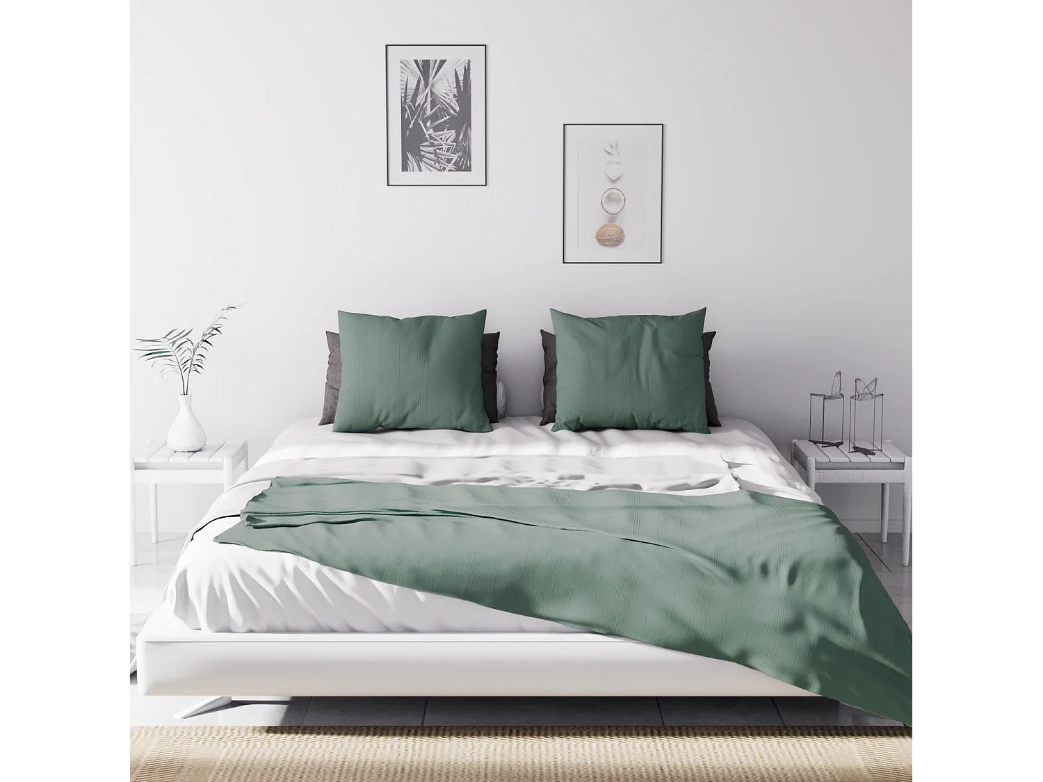 Jeté de lit Adèle vert 240x220 cm