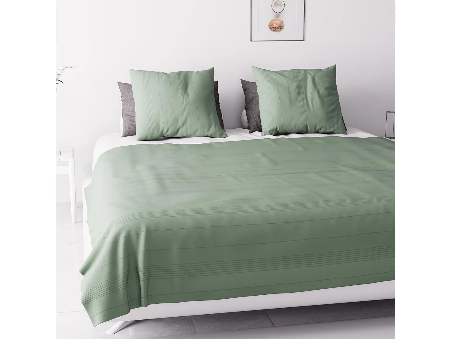 Jeté de lit Adèle vert 240x220 cm