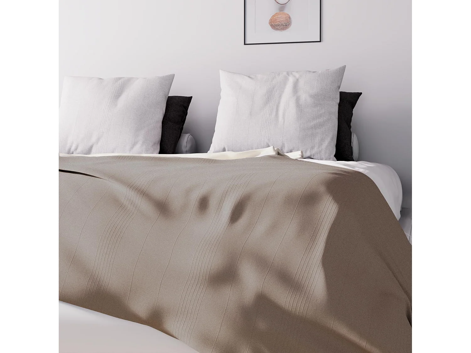 Jeté de lit Adèle taupe 240x220 cm