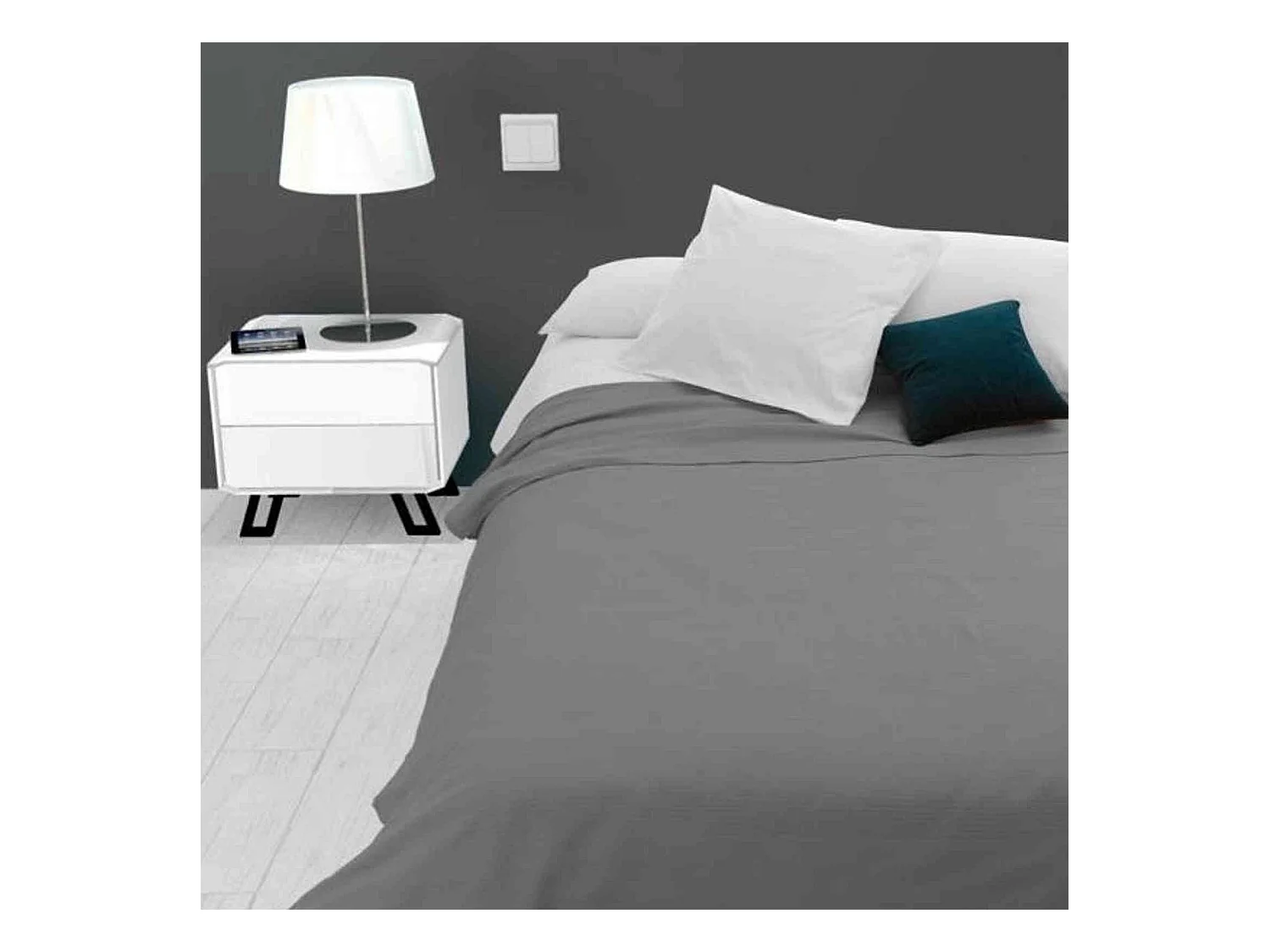 Jeté de lit Adèle gris 180x220 cm