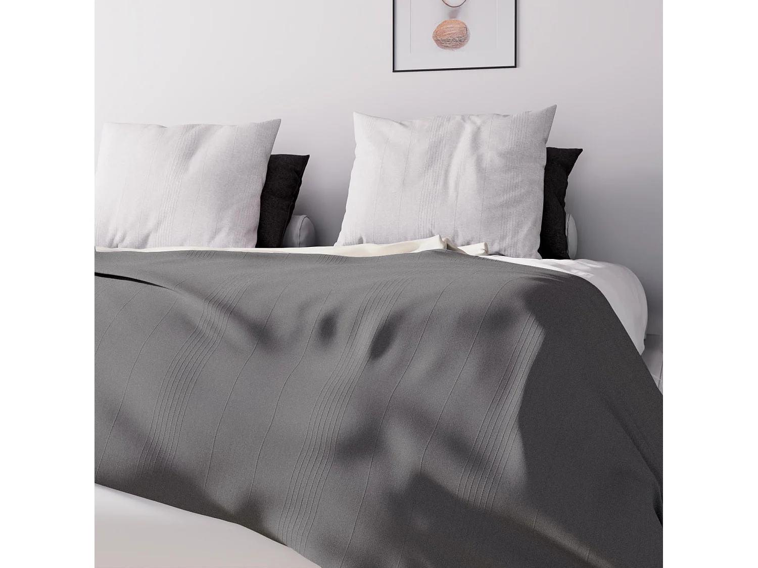 Jeté de lit Adèle gris 240x220 cm