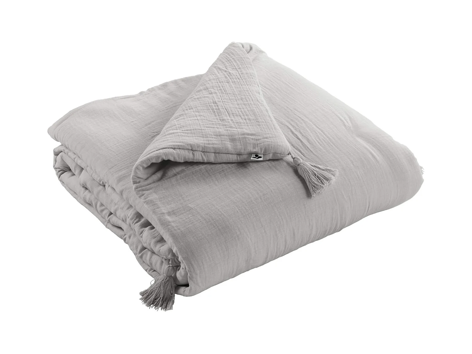 Couvre-lit double gaze de coton gris 150x150 cm
