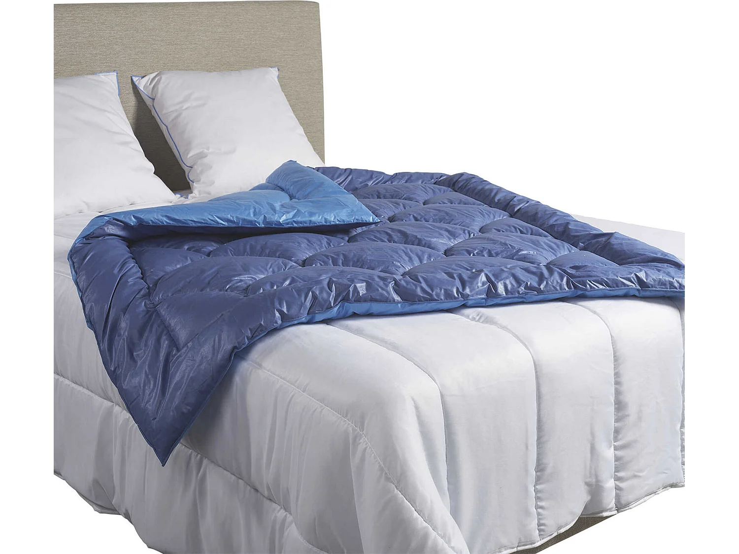 Édredon gonflant bicolore bleu jean-bleu océan Terre de Nuit 150x170