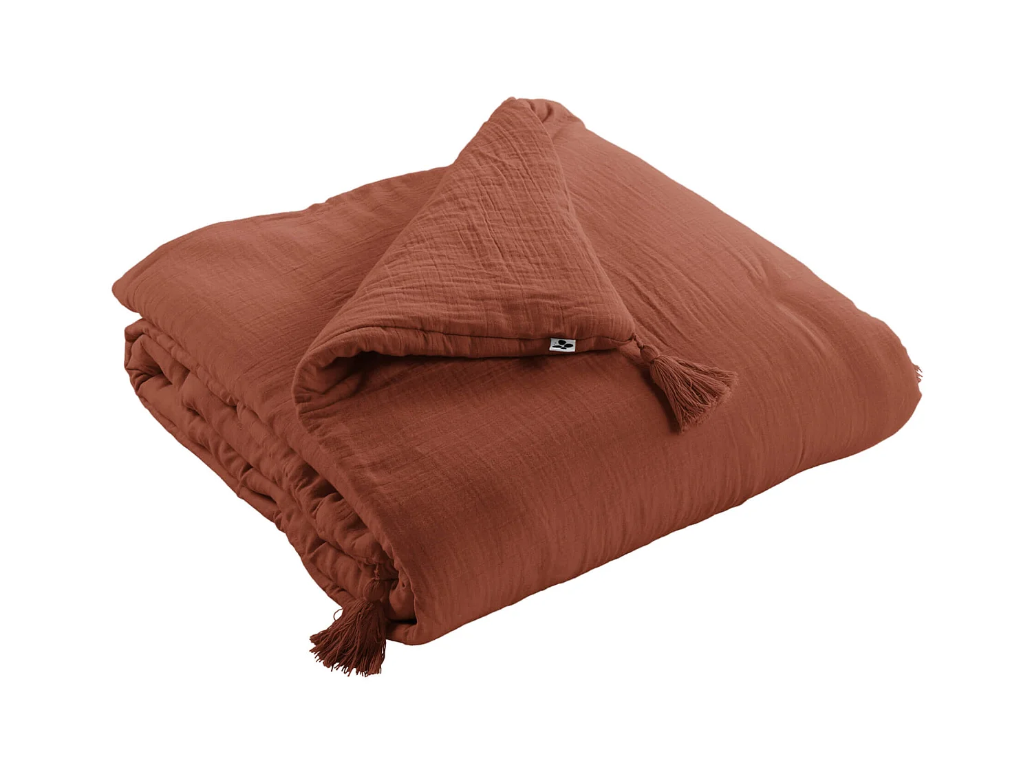 Couvre-lit double gaze de coton orange 150x150 cm