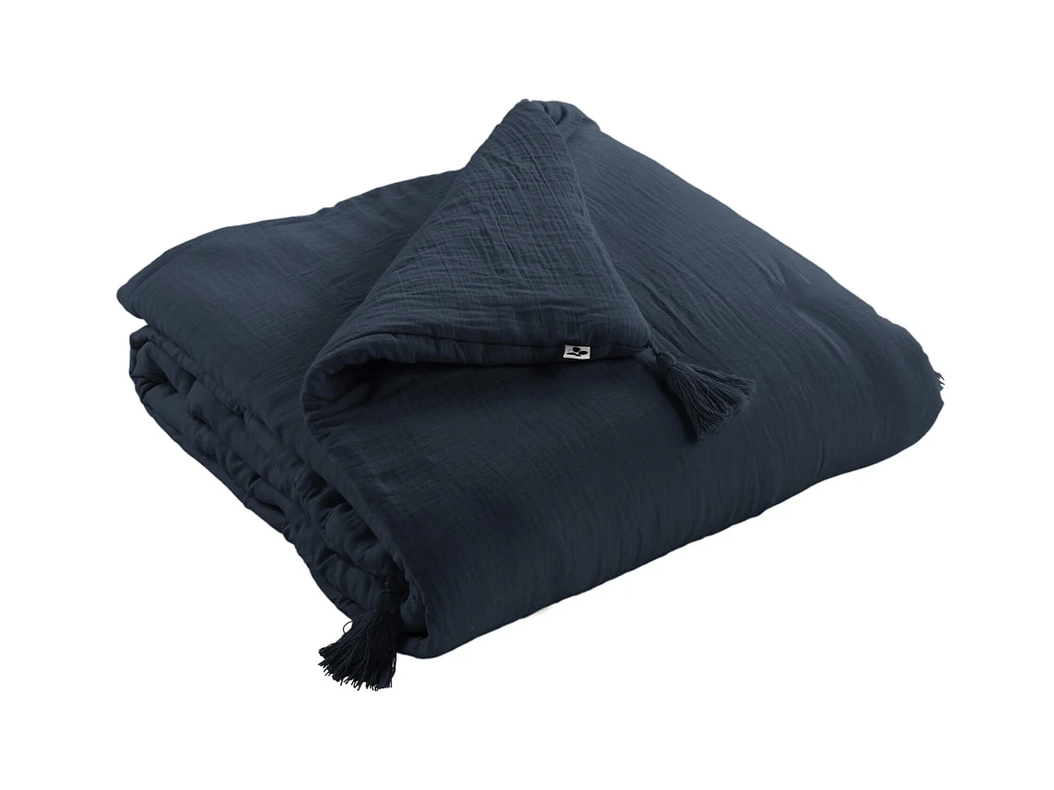 Couvre-lit double gaze de coton marine 150x150 cm