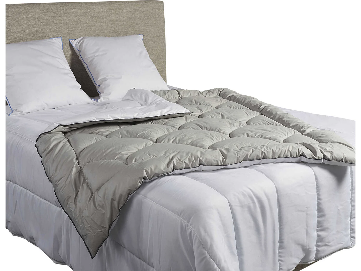 Édredon gonflant bicolore blanc-gris Terre de Nuit 90x150
