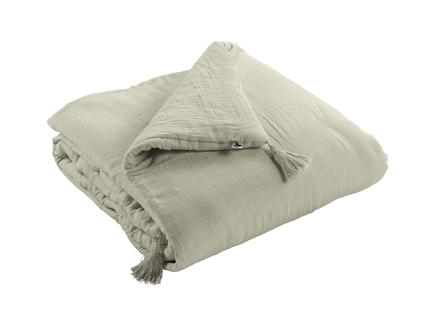 Couvre-lit double gaze de coton vert 150x150 cm