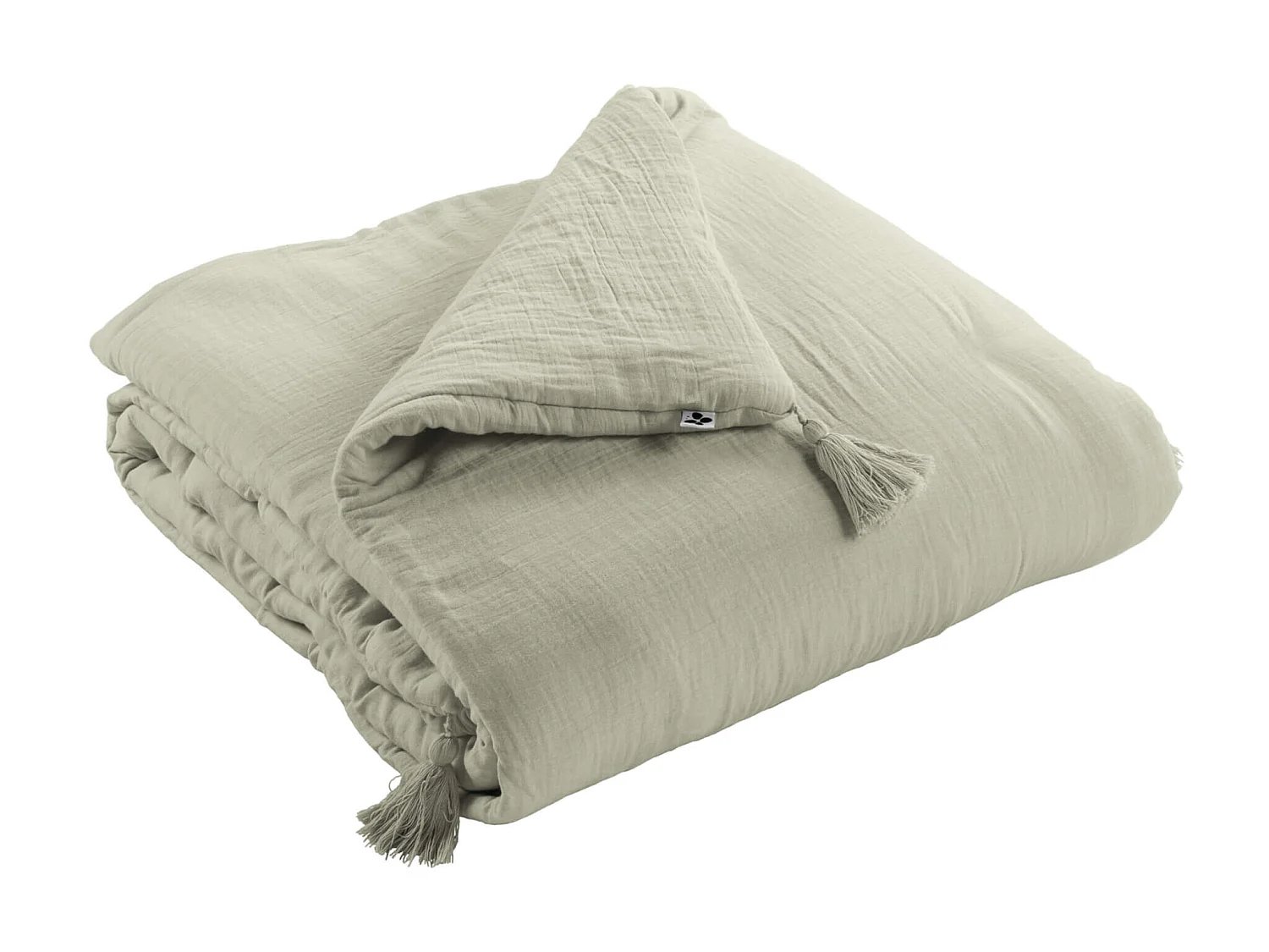 Couvre-lit double gaze de coton vert 150x150 cm