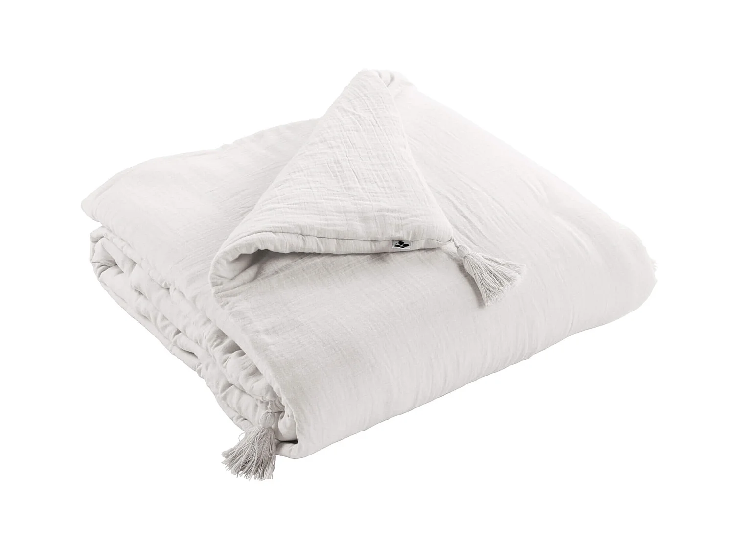 Couvre-lit double gaze de coton blanc 90x200 cm