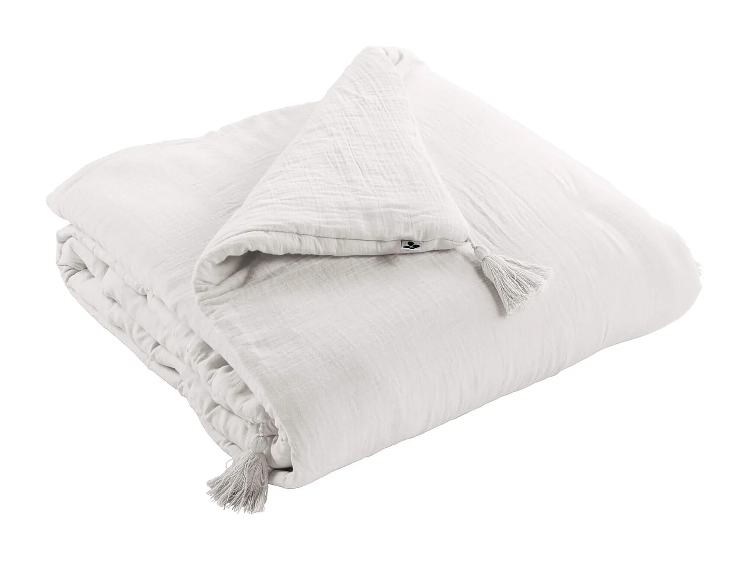 Couvre-lit double gaze de coton blanc 90x200 cm