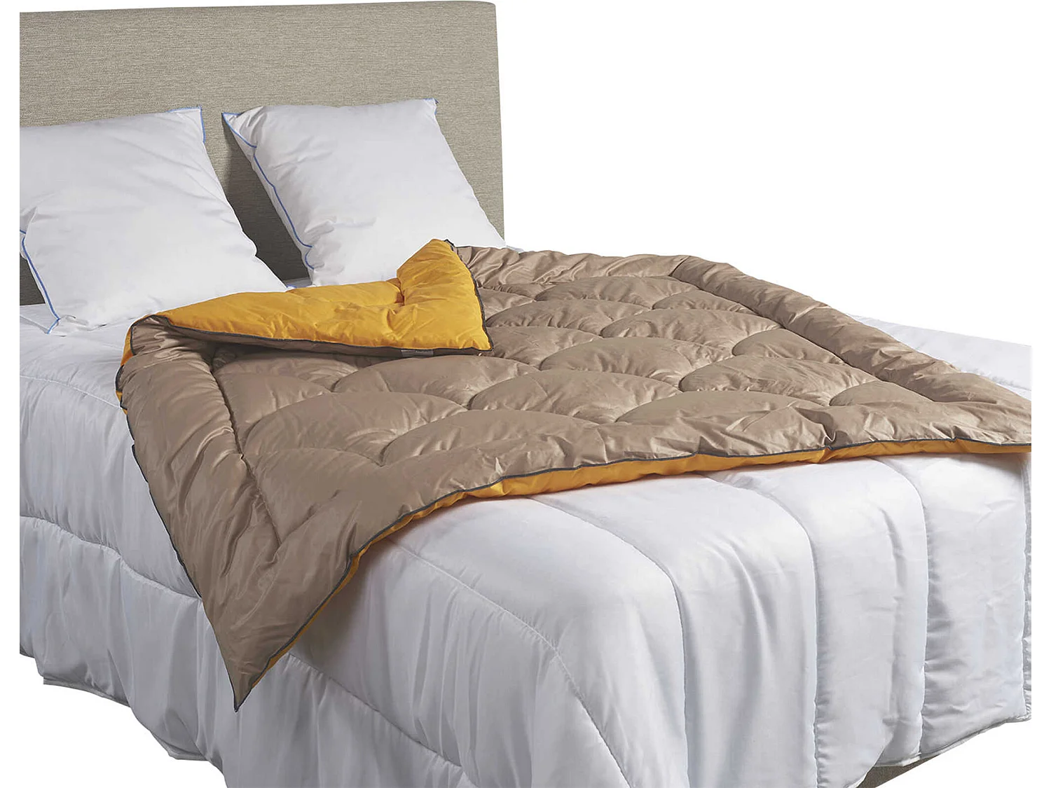 Édredon gonflant bicolore taupe-or Terre de Nuit 140x150