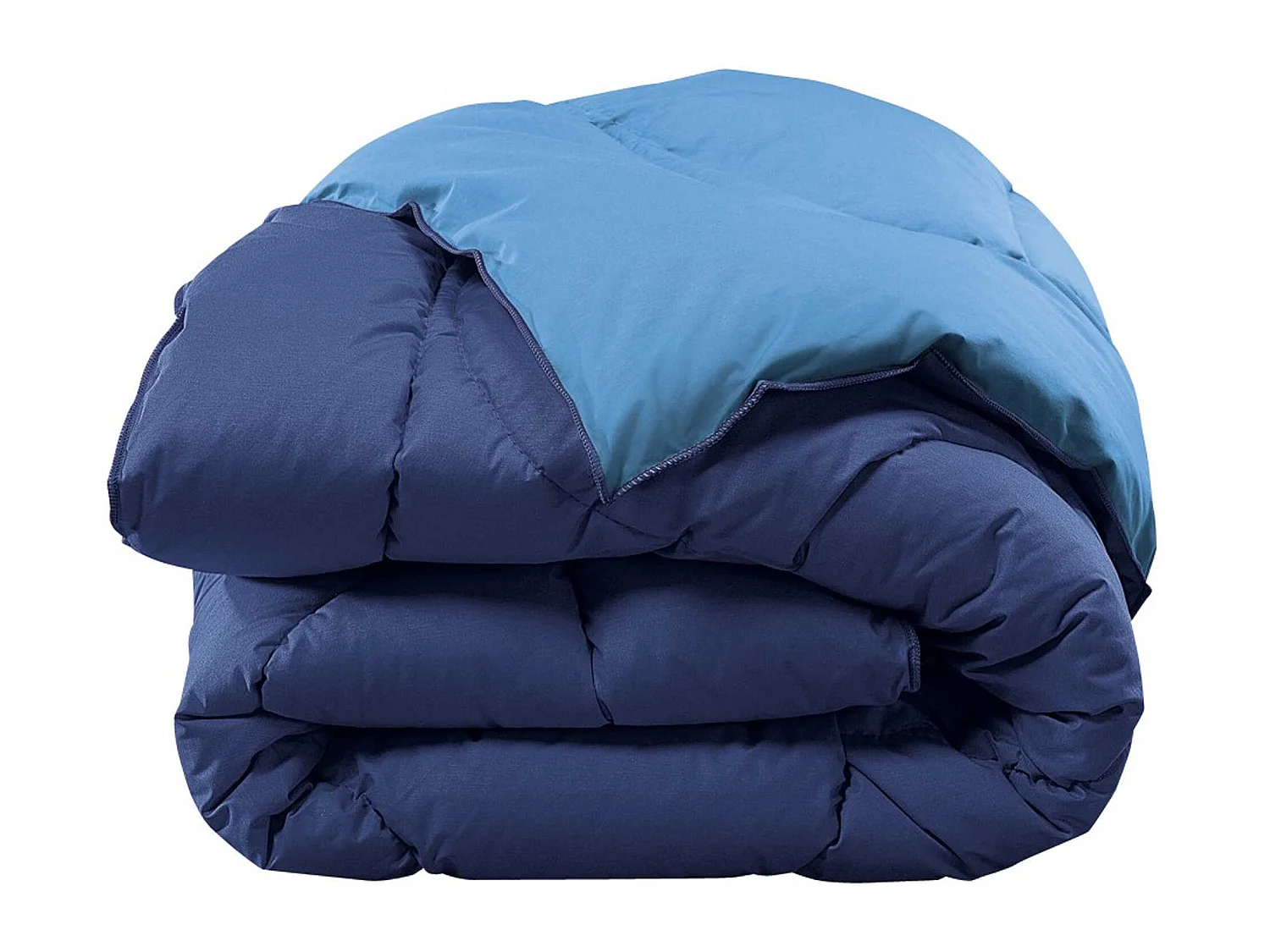 Édredon gonflant bicolore bleu jean-bleu océan Terre de Nuit 140x150