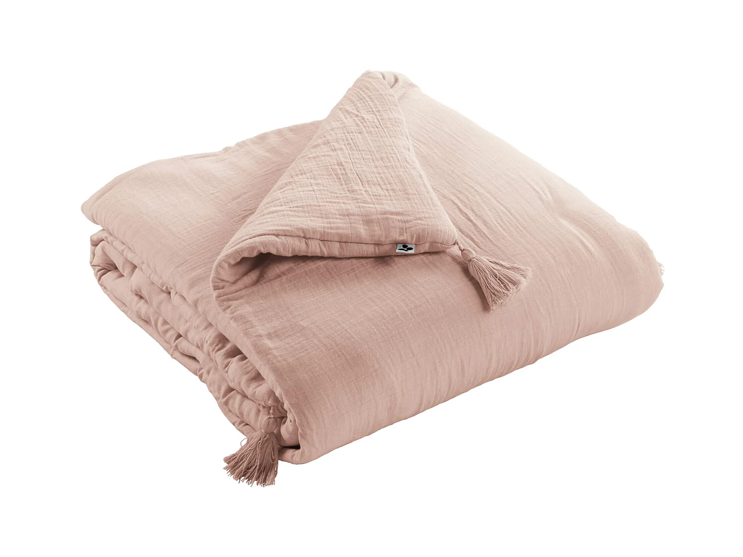 Couvre-lit double gaze de coton rose 90x200 cm