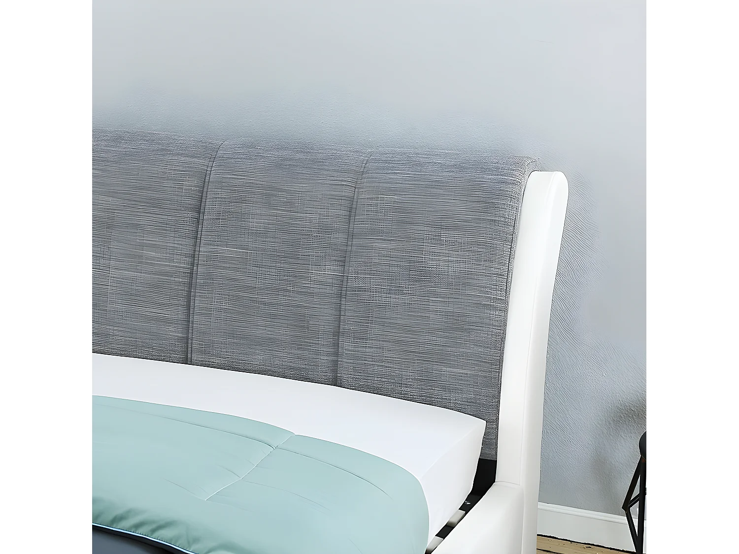 Lit Coffre Xenon Avec Sommier - Couleurs - Gris Tissu, Tailles - 180x200