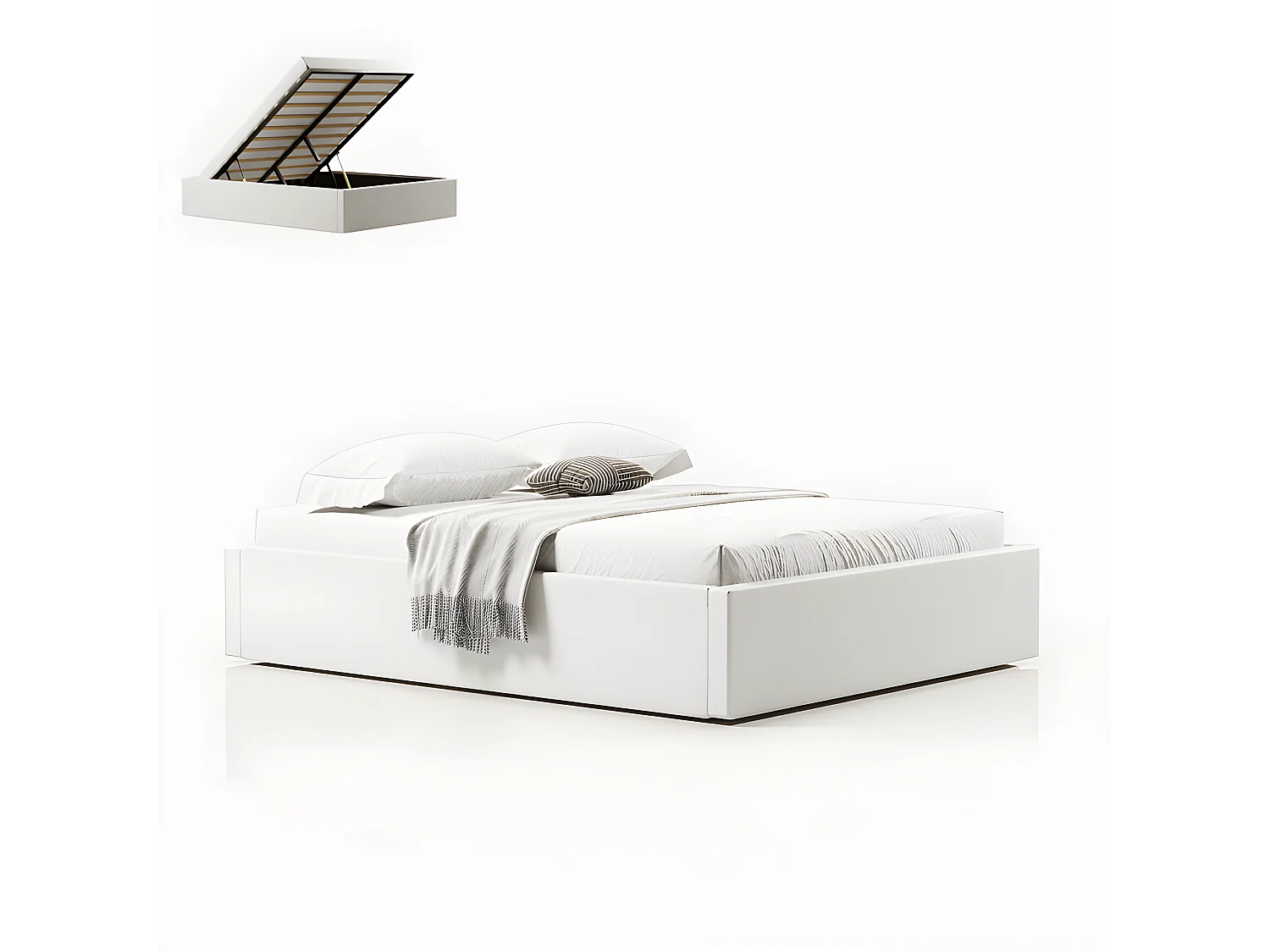 Sommier coffre de rangement Room - Blanc - 140x190 cm
