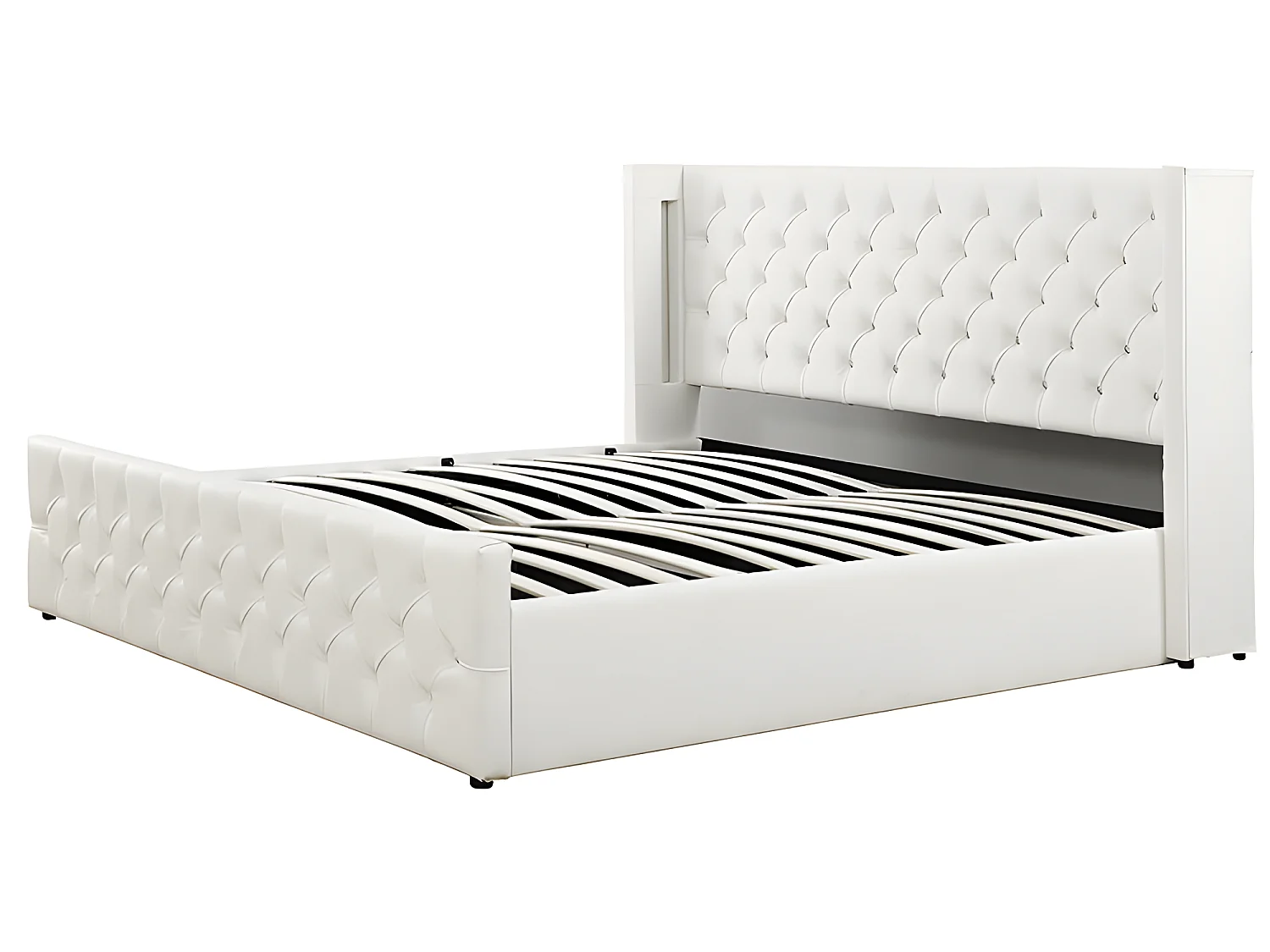 Lit Coffre Design Avec Led Osmos - Couleurs - Blanc, Tailles - 160x200