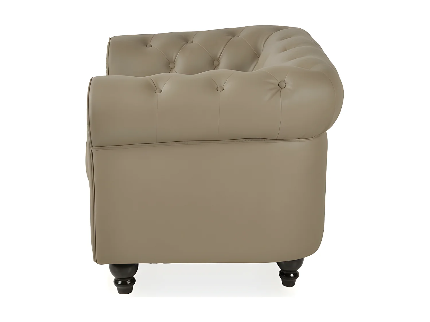 Fauteuil Chesterfield Capitonné - Couleurs - Pu Taupe, Types De Canapé - Fauteuil Chesterfield