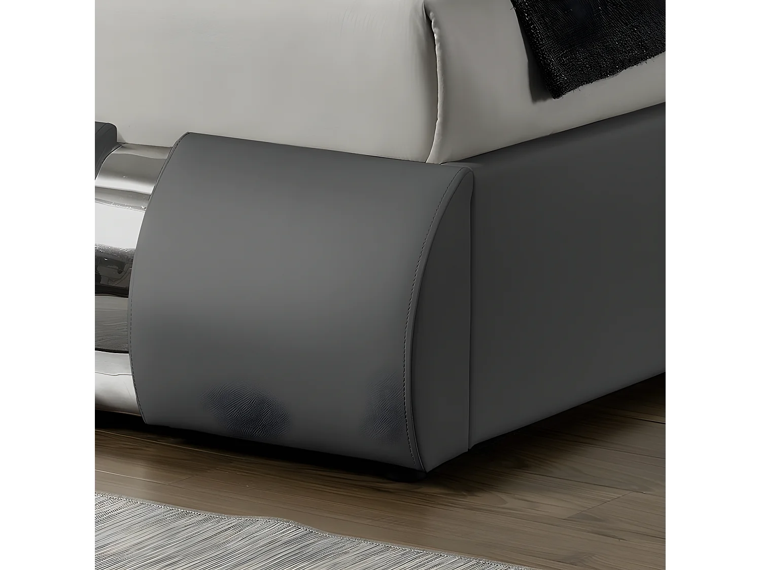 Lit Coffre Sommier Relevable Nova - Couleurs - Gris, Tailles - 180x200