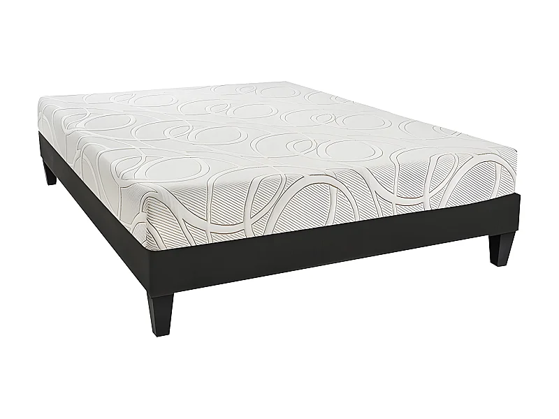 OLYMPE LITERIE | Ensemble POSEIDON 180x200 cm | Matelas Mémoire de forme + Sommier Bois