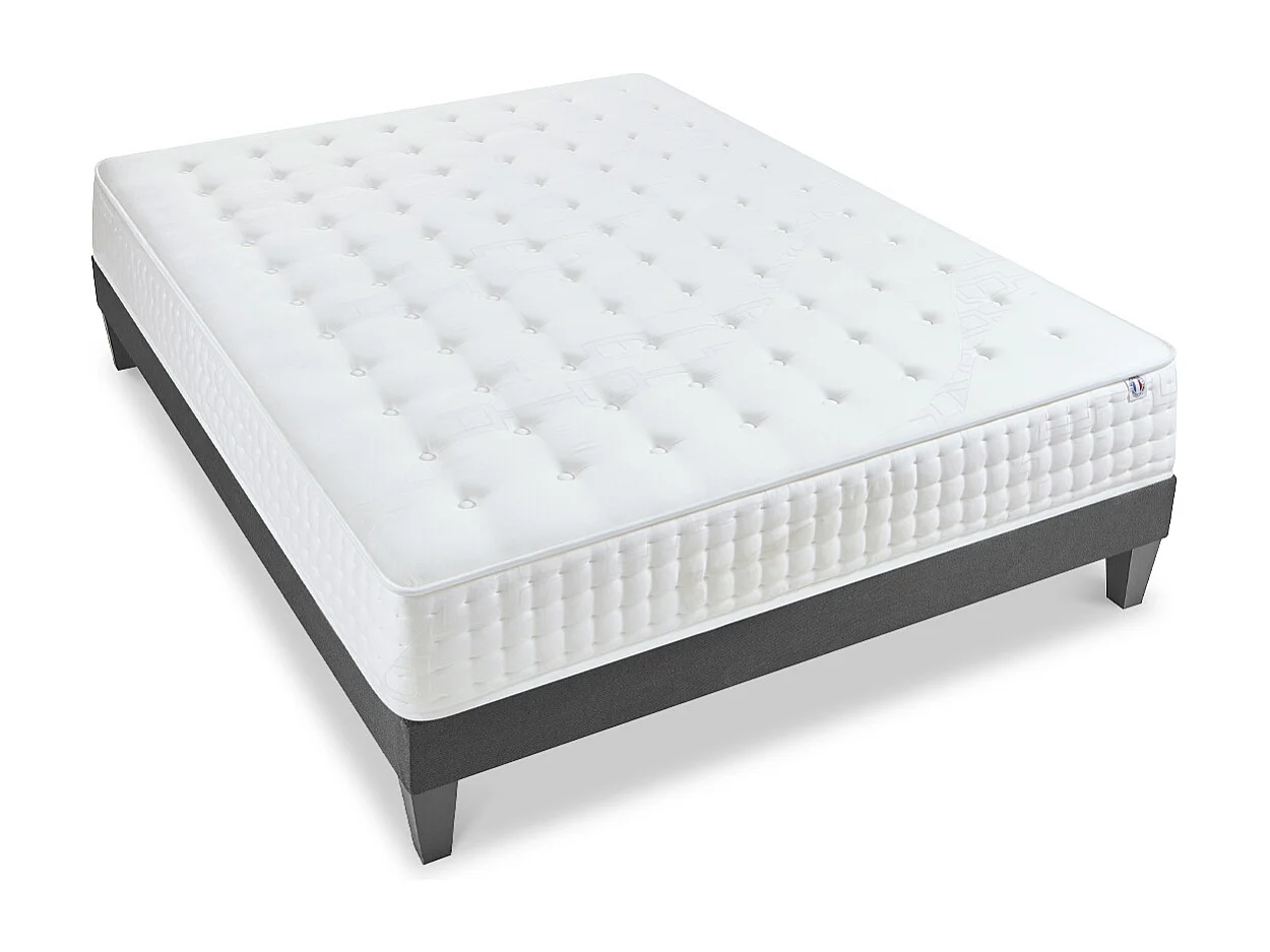 OLYMPE LITERIE | Ensemble APOLLON 90x200 cm | Matelas Mémoire de forme + Sommier Bois