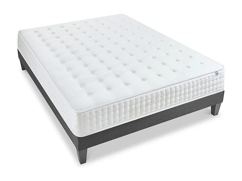 OLYMPE LITERIE | Ensemble APOLLON 90x200 cm | Matelas Mémoire de forme + Sommier Bois