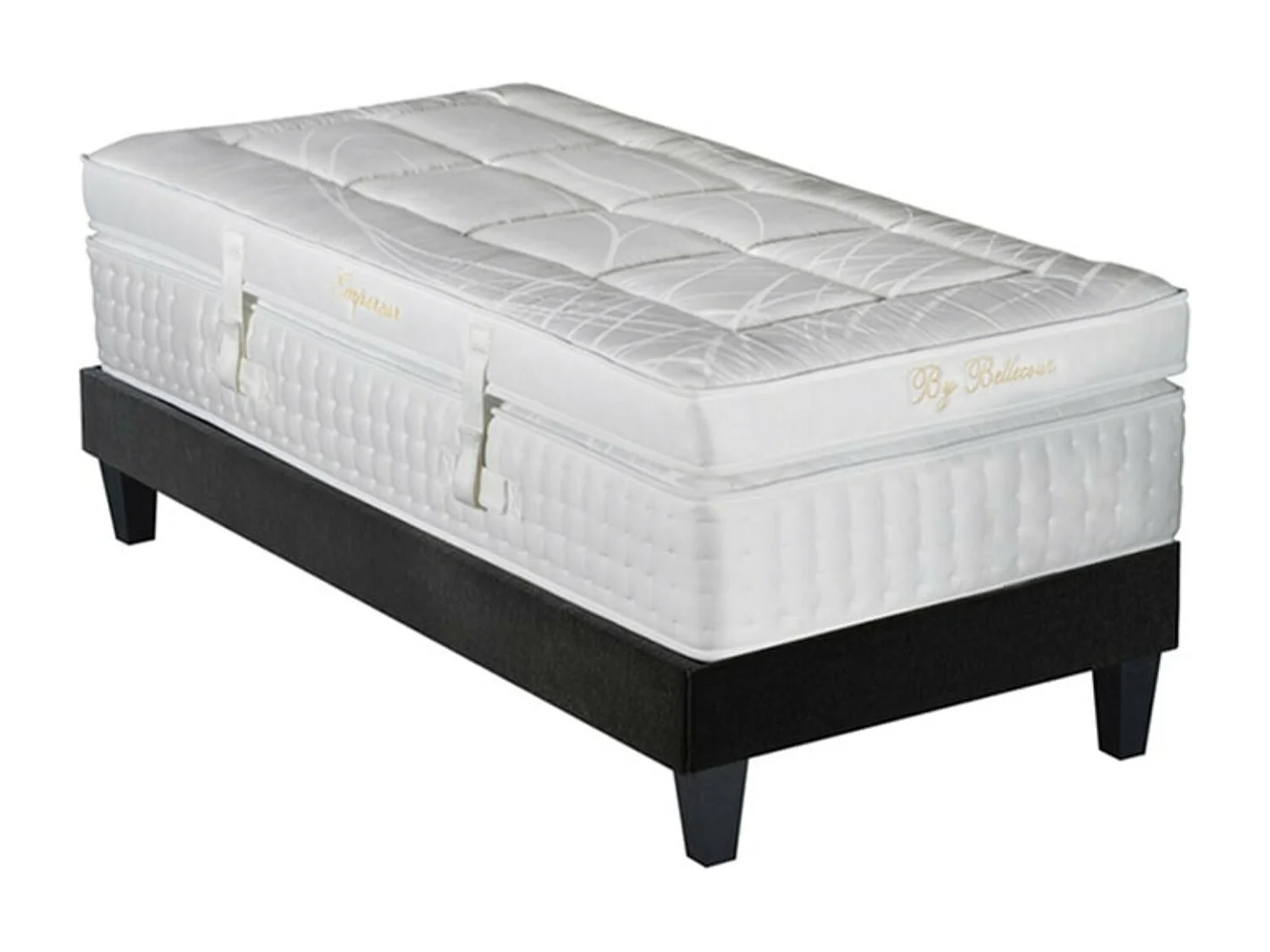 Ensemble hôtelier matelas ferme 33cm à mémoire de forme et sommier en bois Empereur-90x200