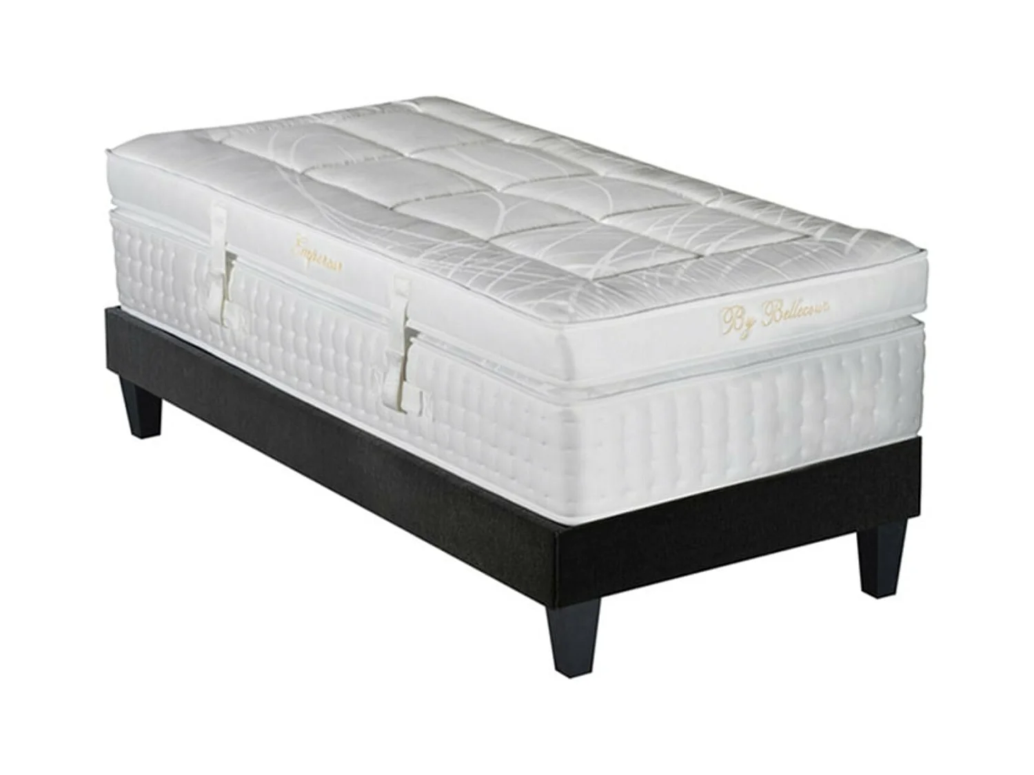 Ensemble hôtelier matelas ferme 33cm à mémoire de forme et sommier en bois Empereur-90x200