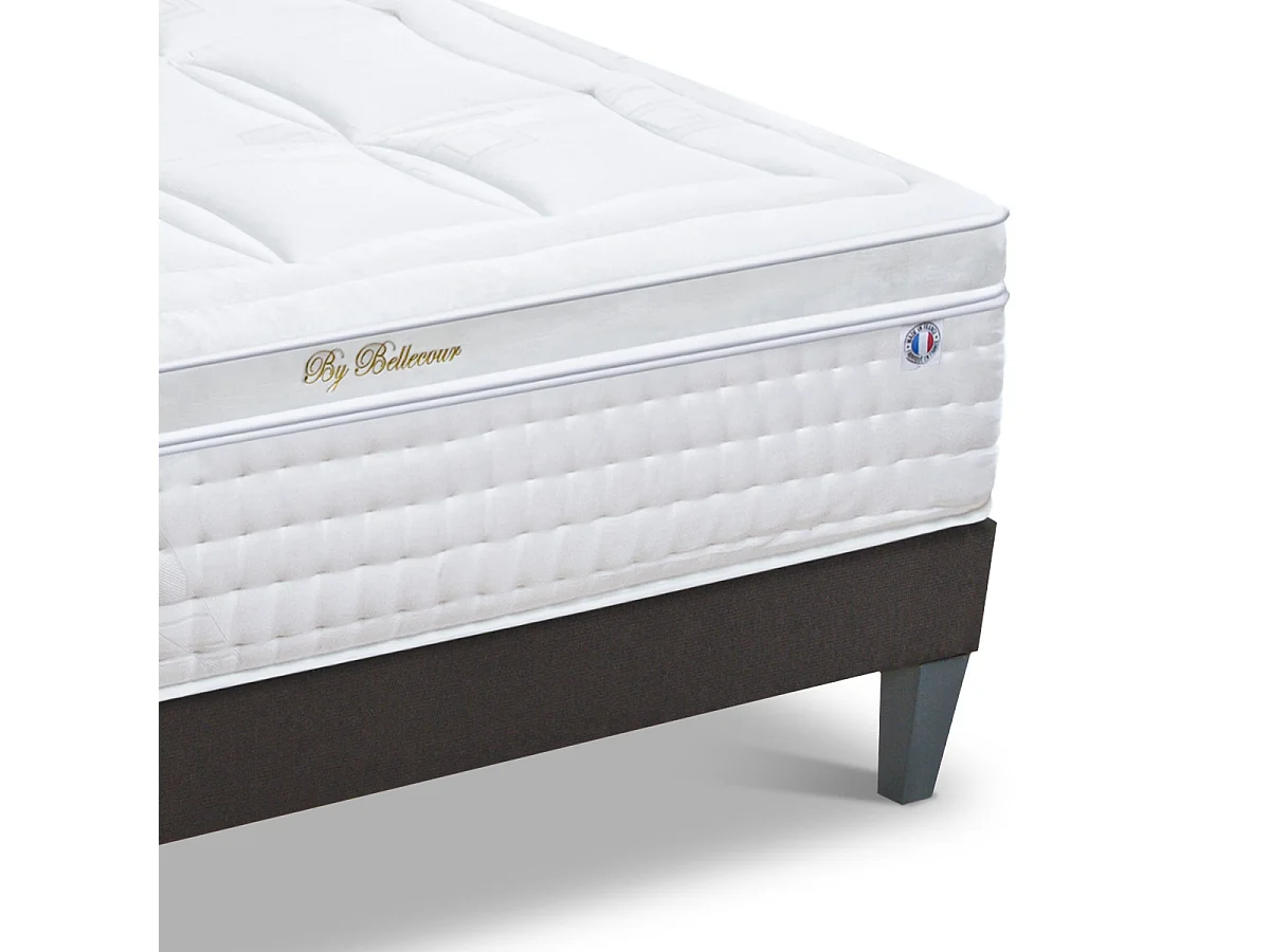 Ensemble hôtelier matelas ferme 33cm à mémoire de forme et sommier en bois Empereur-90x200