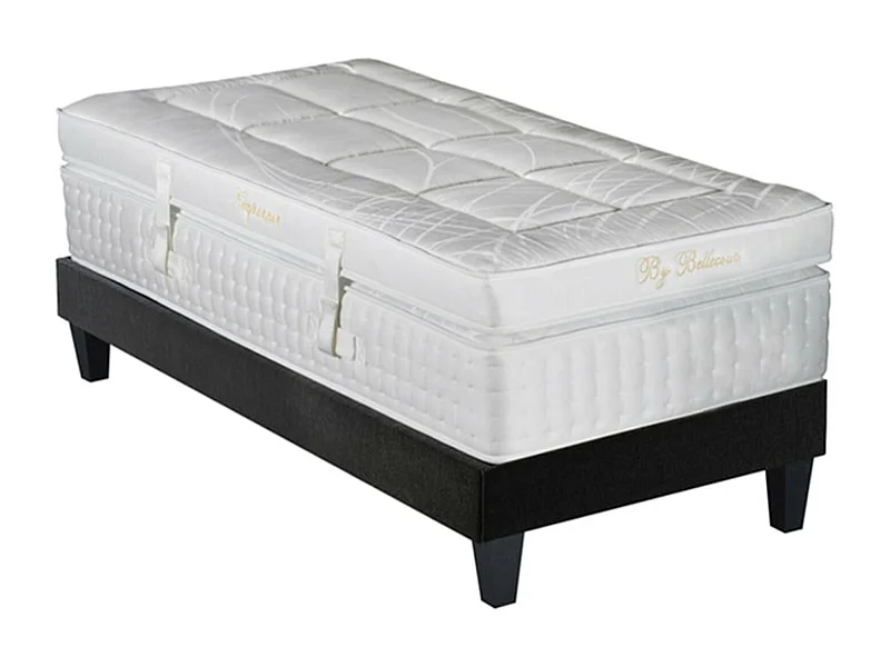 Ensemble hôtelier matelas ferme 33cm à mémoire de forme et sommier en bois Empereur-90x200