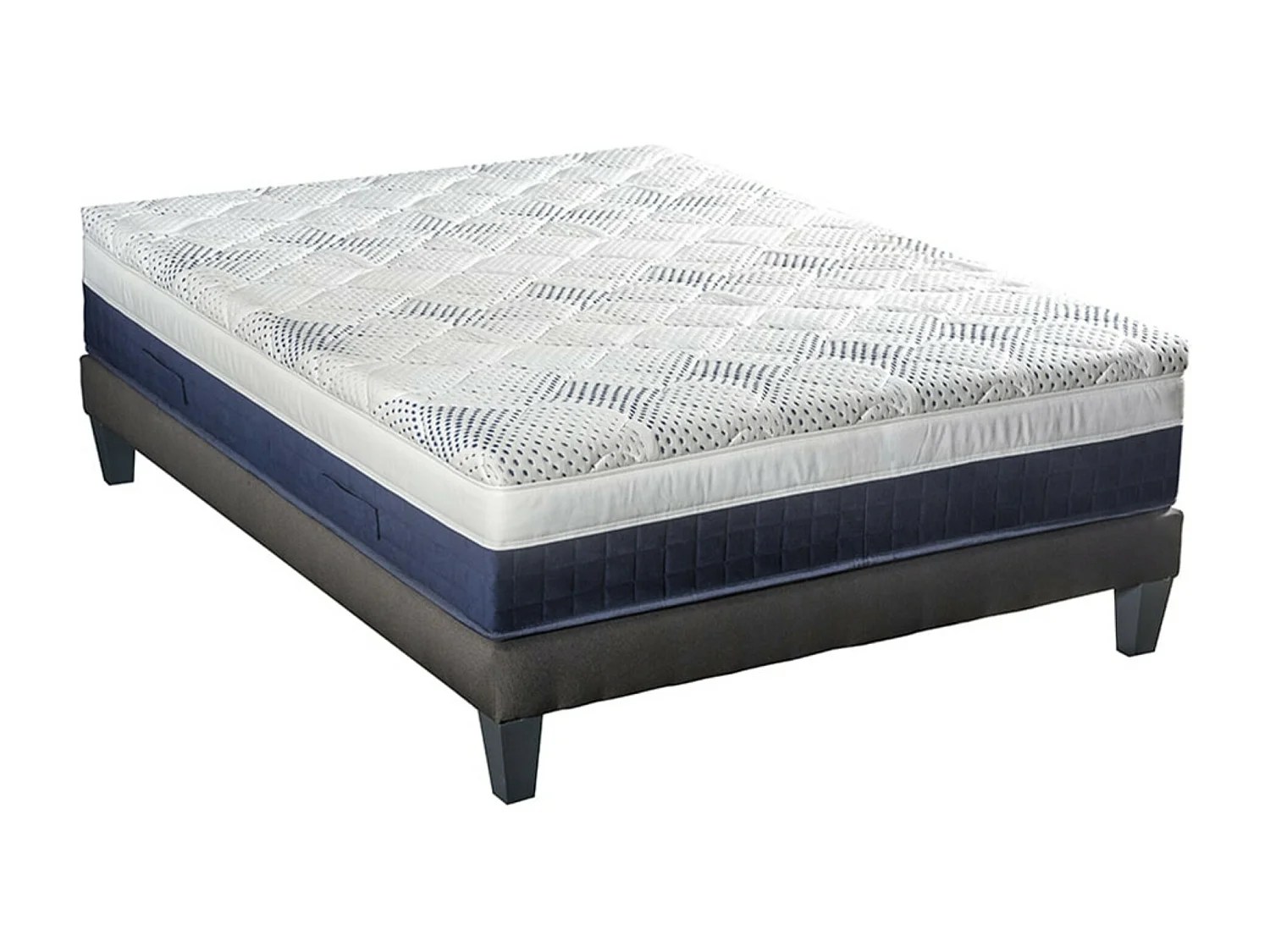 Ensemble matelas ferme 31cm à mémoire de forme et sommier en bois Castellane-90x190