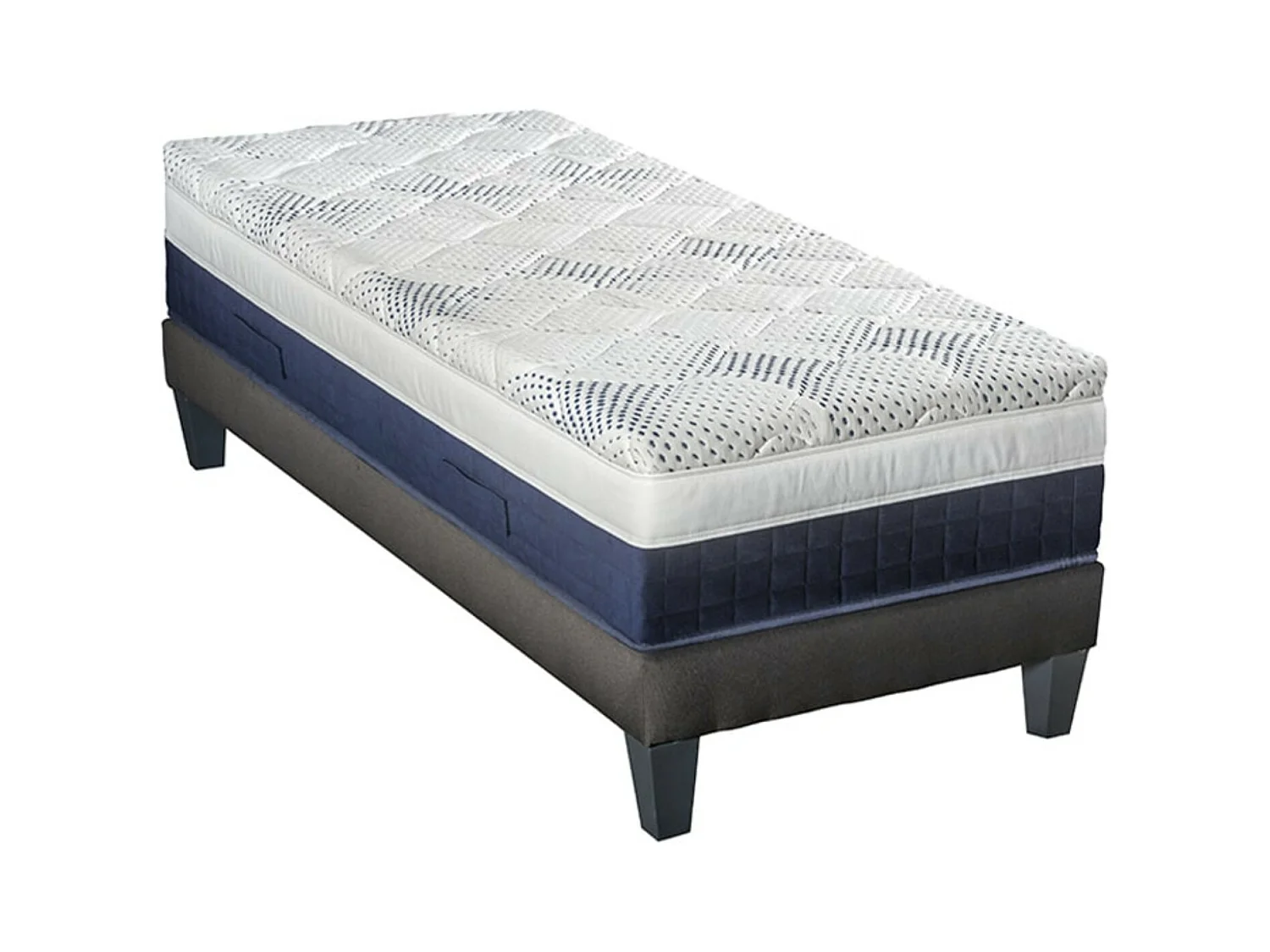 Ensemble matelas ferme 31cm à mémoire de forme et sommier en bois Castellane-90x190