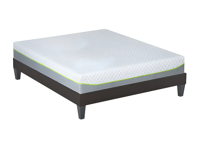 OLYMPE LITERIE | Ensemble ANTHEA 180x200 cm | Matelas Mémoire de forme + Sommier Bois