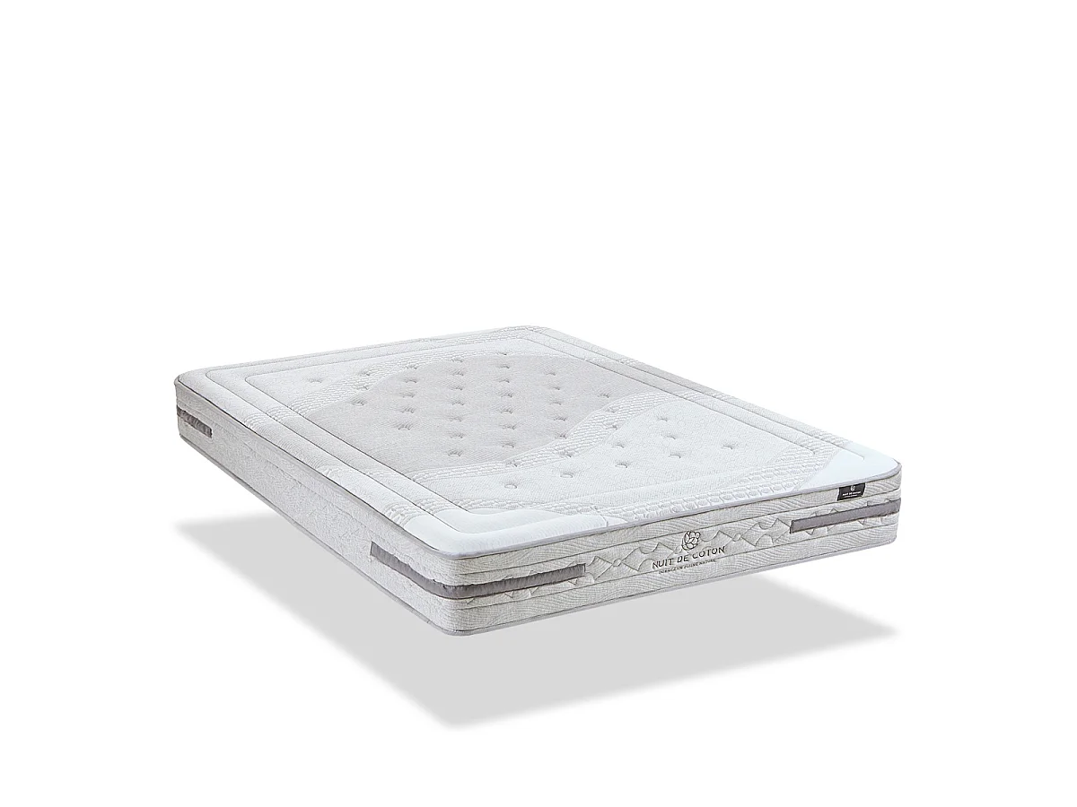Pack Sérénade 140x190 cm Matelas Ressorts ensachés + Sommier Bois + Accessoires