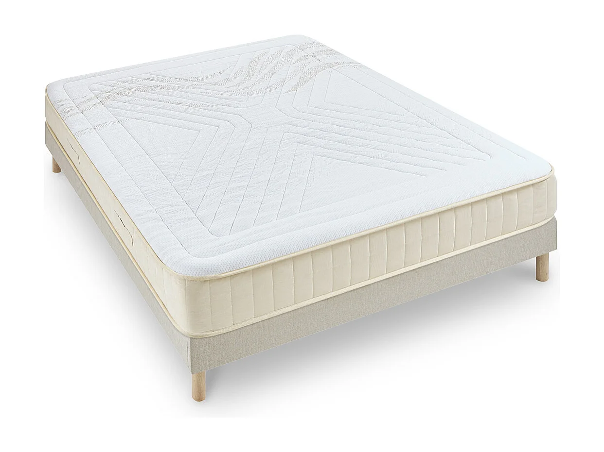 NUIT DE COTON | Ensemble SYMPHONIE 2.0 90x200 cm | Matelas Mémoire de forme + Sommier Bois
