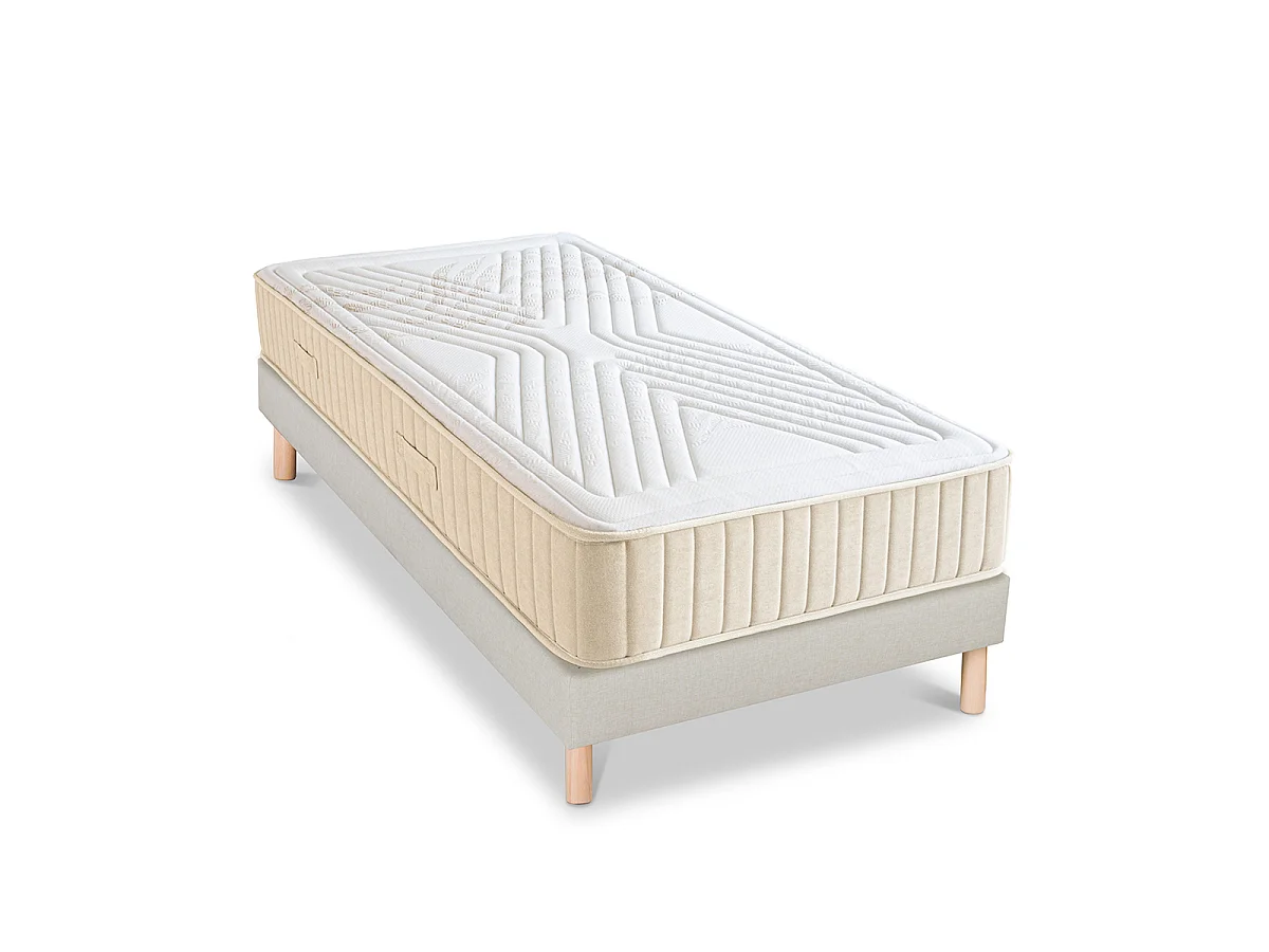Ensemble Symphonie 2.0 90x200 cm Matelas Mousse + Sommier Bois