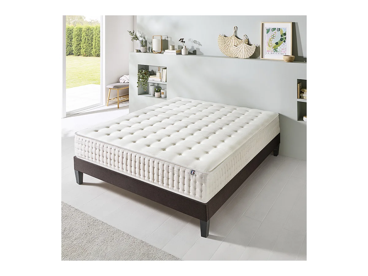 OLYMPE LITERIE | Ensemble APOLLON 140x190 cm | Matelas Mémoire de forme + Sommier Bois