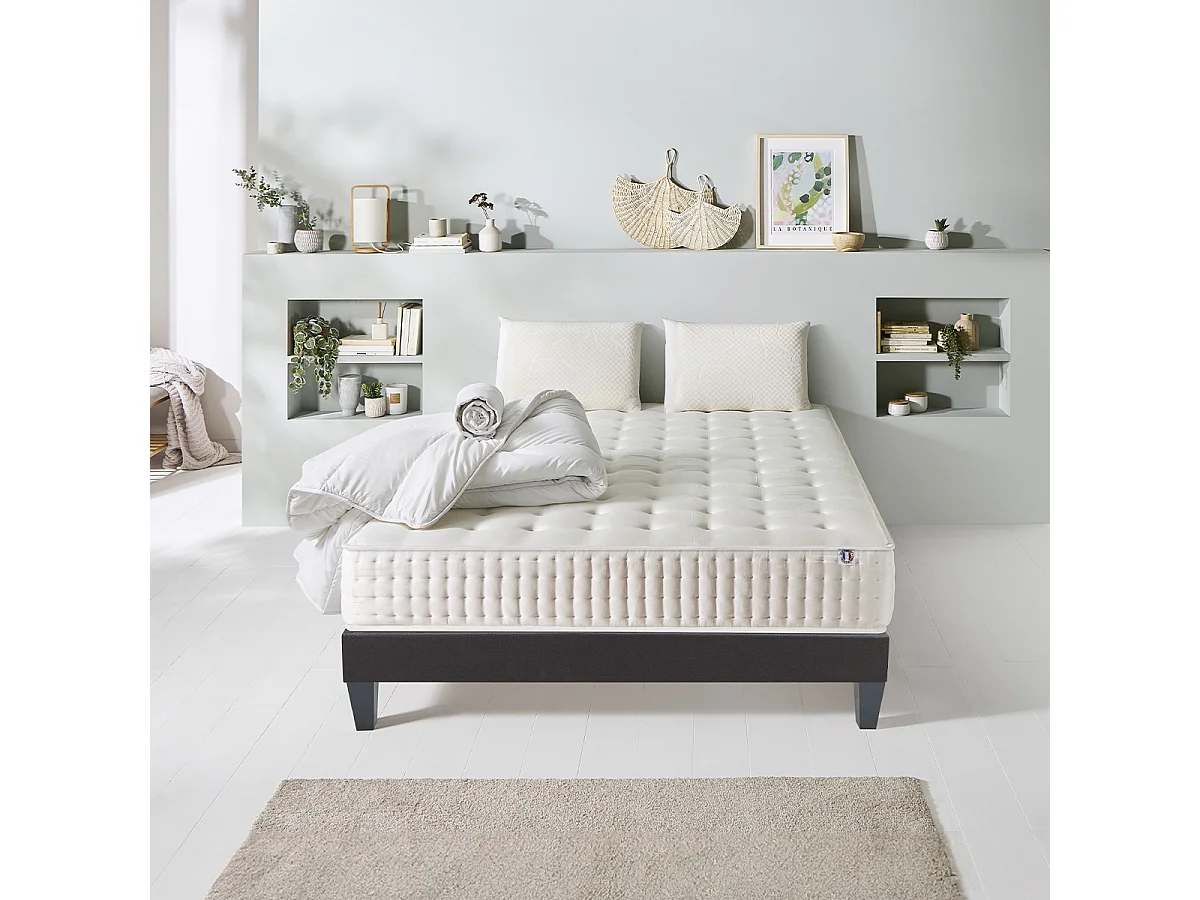OLYMPE LITERIE | Pack Prêt à dormir APOLLON 90x200 cm | Matelas Mémoire de forme + Sommier + Accessoires
