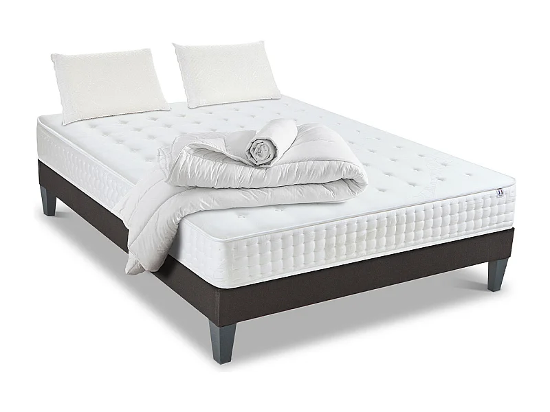 OLYMPE LITERIE | Pack Prêt à dormir APOLLON 90x200 cm | Matelas Mémoire de forme + Sommier + Accessoires