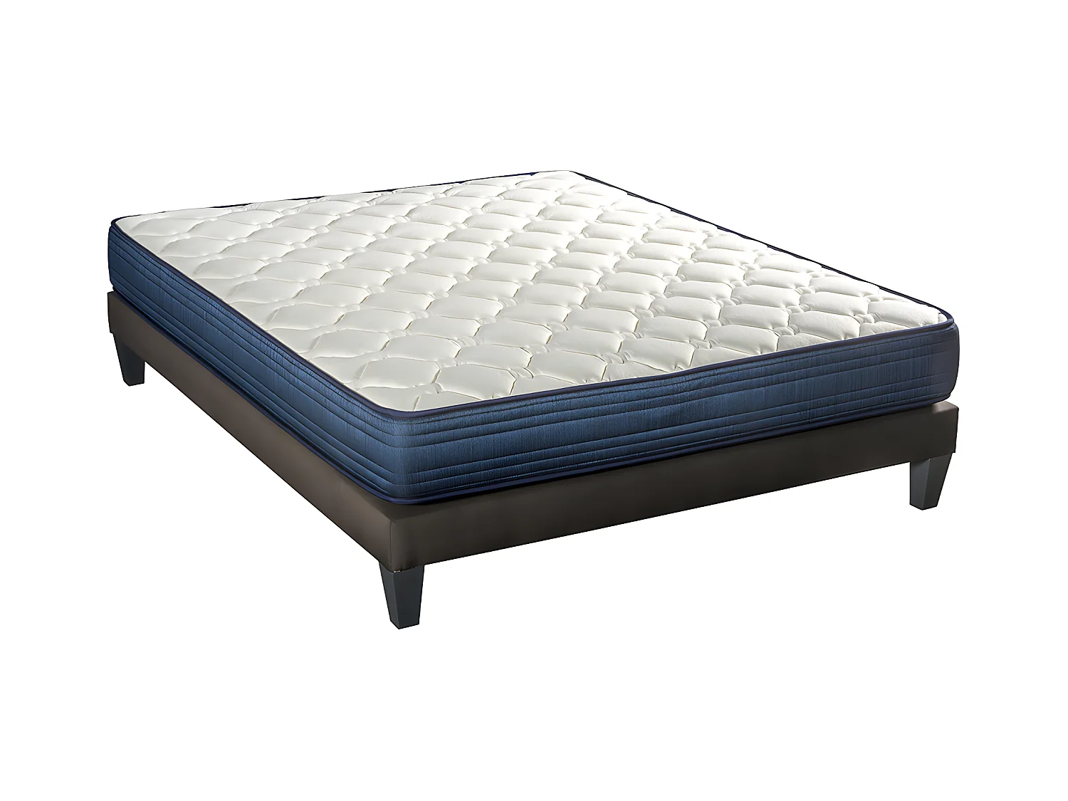 BELLECOUR LITERIE | Ensemble QUINCONCES 140x200 cm | Matelas Ressorts ensachés + Sommier Bois