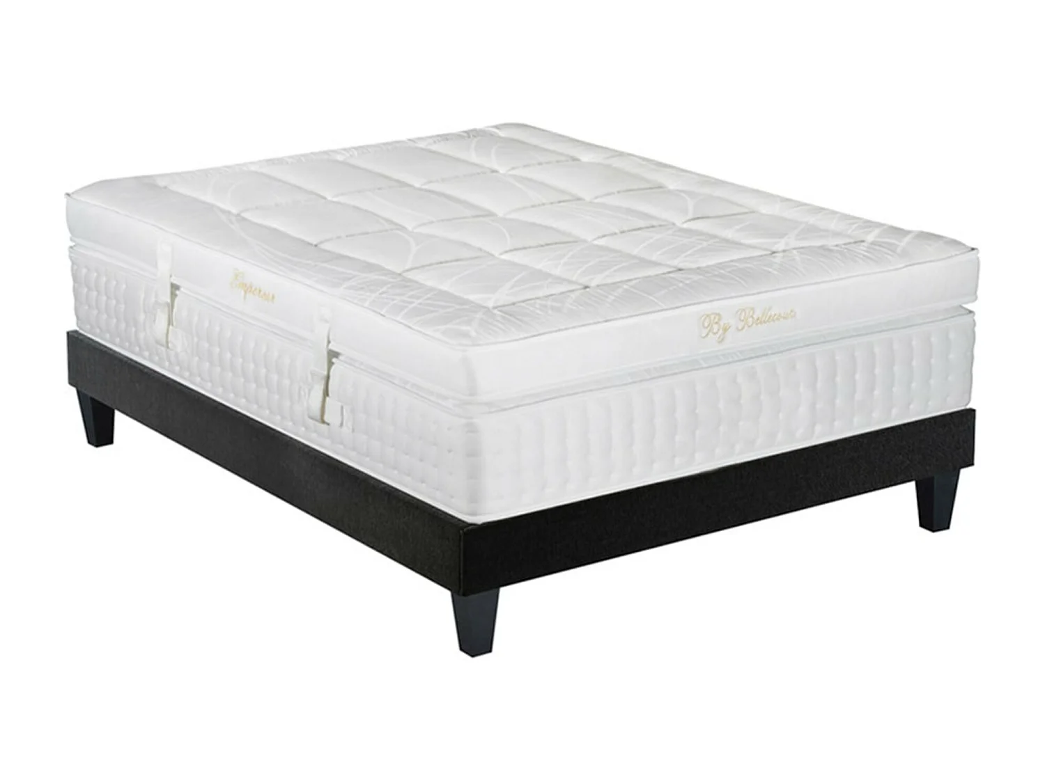 Ensemble hôtelier matelas ferme 33cm à mémoire de forme et sommier en bois Empereur-140x200