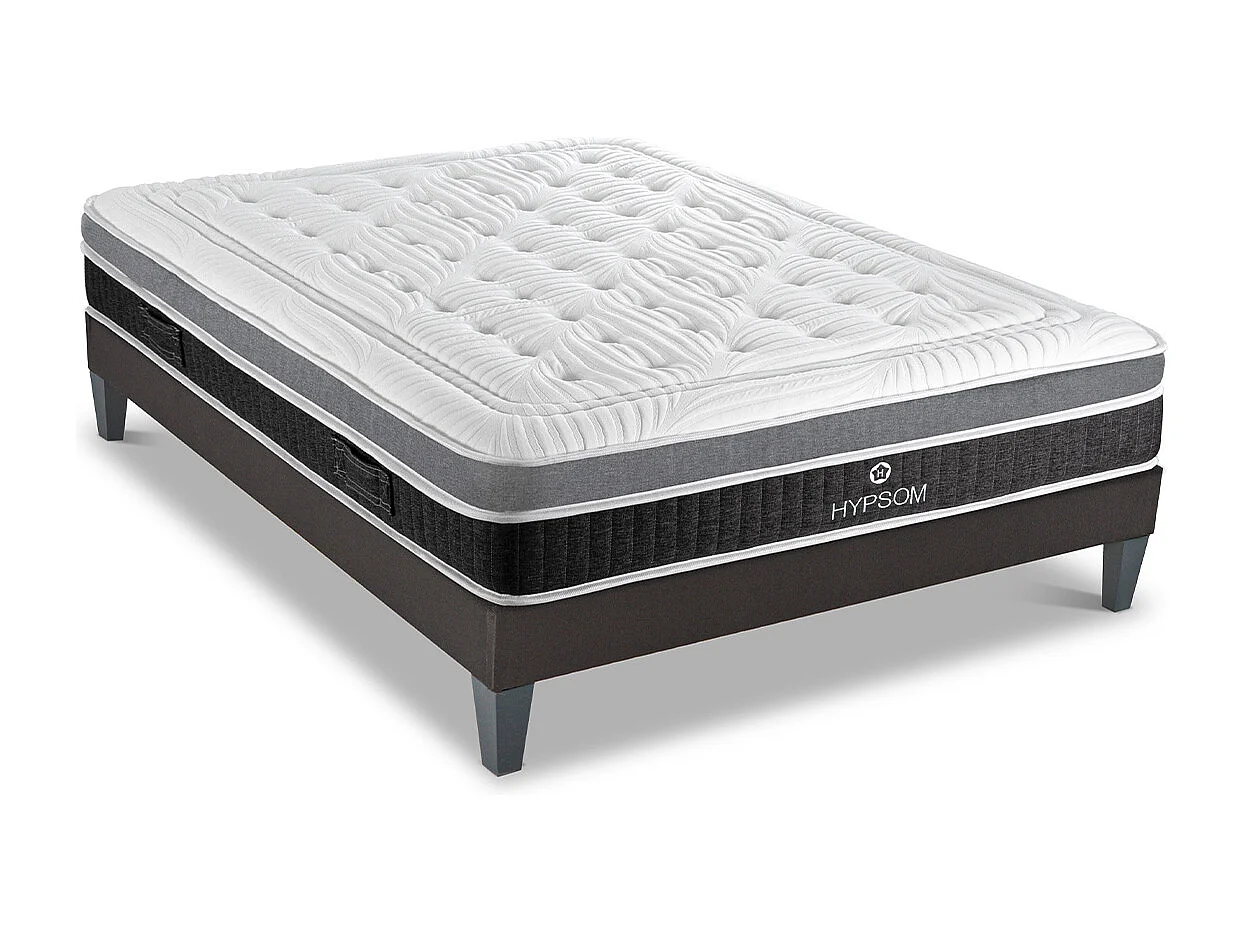 HYPSOM | Ensemble ELEGANCE 90x190 cm | Matelas Mémoire de forme + Sommier Bois
