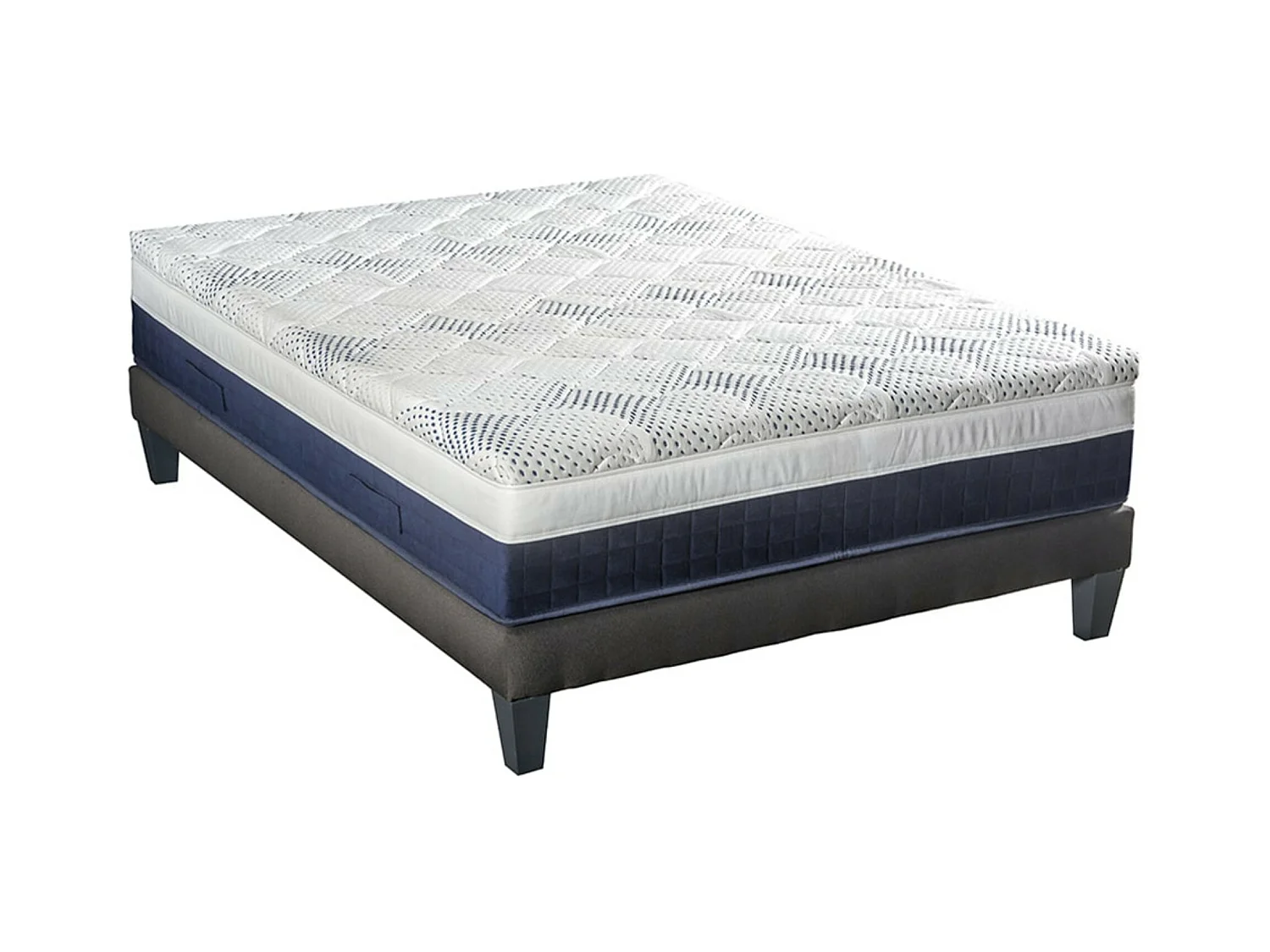 Ensemble matelas ferme 31cm à mémoire de forme et sommier en bois Castellane-180x200