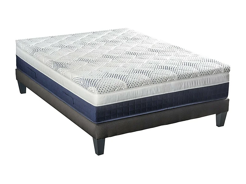 Ensemble matelas ferme 31cm à mémoire de forme et sommier en bois Castellane-180x200